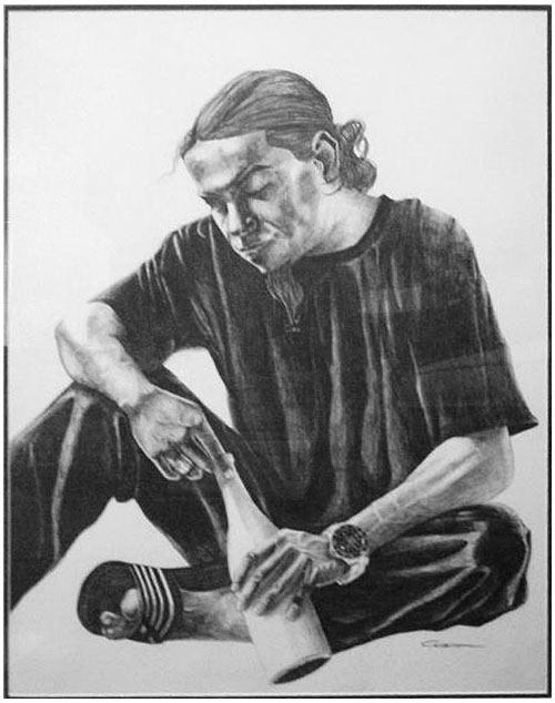 graphite on paper, 28 x 22 inches