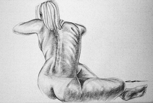 black wax on paper, 24 x 36 inches